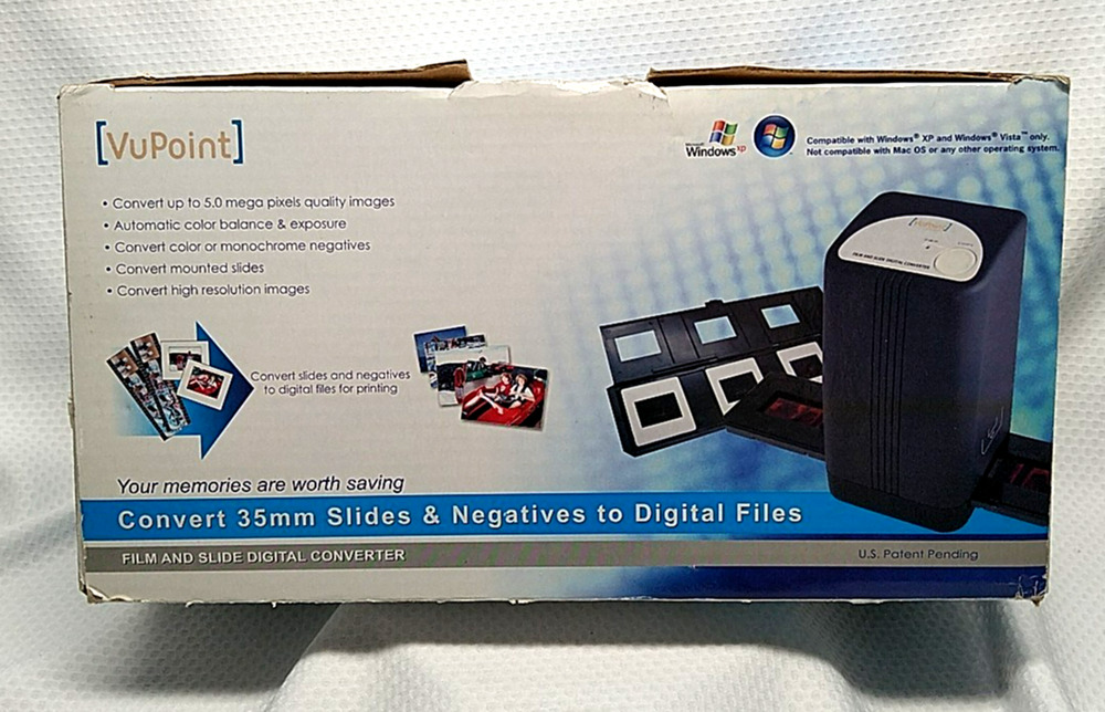 VuPoint FS-C1-VP 35mm Slide And Film Scanner Digital Photo Converter Open Box